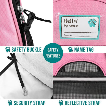 Comfortable and Stylish Airline Approved Pet Carrier for Cats and Small Dogs - Perfect Travel Companion in Pink